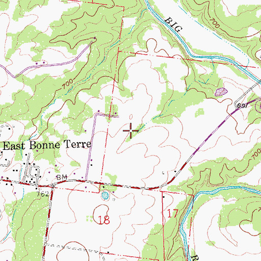 Topographic Map of Eastern Reception Diagnostic and Correctional Center, MO