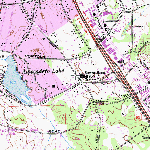 Topographic Map of Santa Rosa Academic Academy, CA