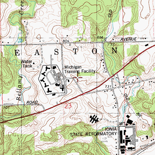 Topographic Map of Ionia Correctional Facility, MI