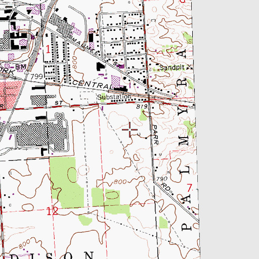 Topographic Map of Gus Harrison Correctional Facility, MI