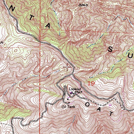 Topographic Map of Santa Susana Mountains, CA