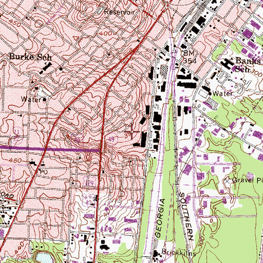 Topographic Map of Macon Transitional Center, GA