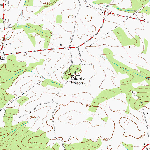 Topographic Map of Jackson County Correctional Institution, GA