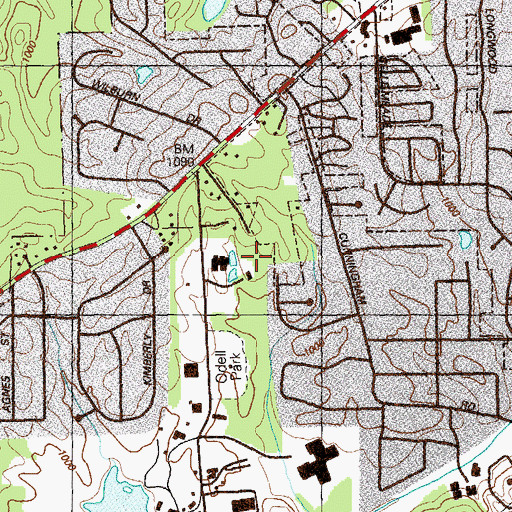 Topographic Map of Marietta Regional Youth Detention Center, GA