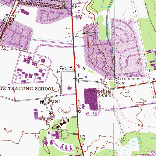 Topographic Map of Augusta Diversion Center Police Department, GA