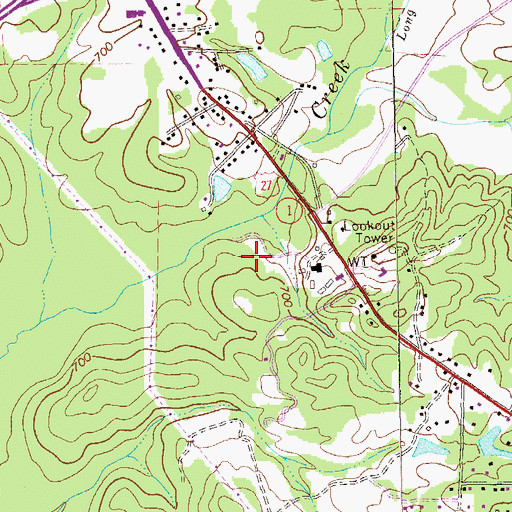 Topographic Map of Troup County Prison, GA