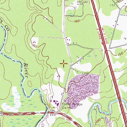 Topographic Map of Valdosta State Prison, GA