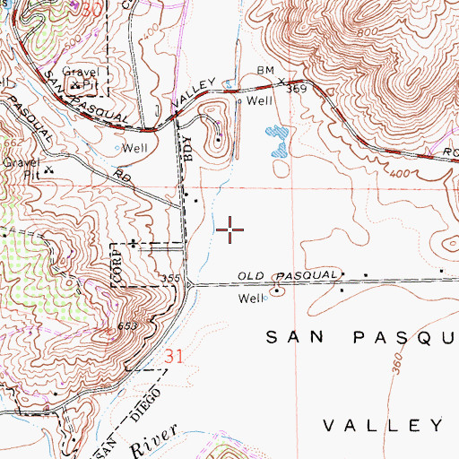 Topographic Map of Santa Ysabel Creek, CA