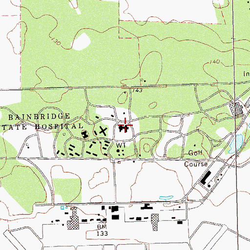 Topographic Map of Bainbridge Substance Abuse Treatment Center, GA