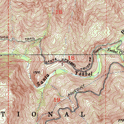 Topographic Map of Santa Ysabel Truck Trail, CA