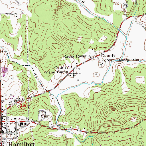 Topographic Map of Harris County Correctional Institution, GA