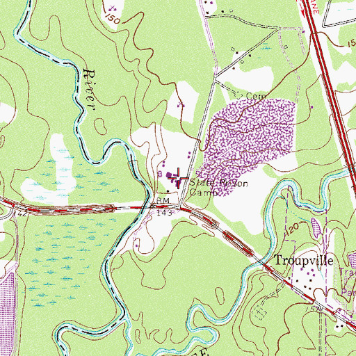 Topographic Map of Valdosta Annex, GA