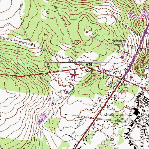 Topographic Map of Richmond County Correctional Institution, GA