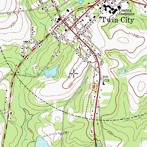 Topographic Map of Emanuel Probation Detention Center, GA