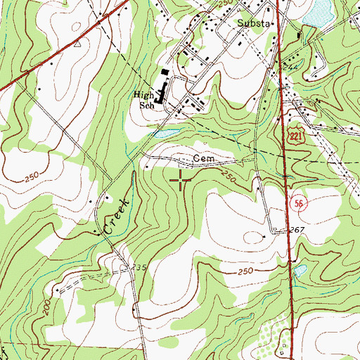 Topographic Map of Treutlen Probation Detention Center, GA