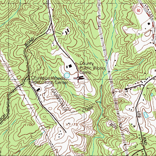 Topographic Map of Hall County Jail, GA