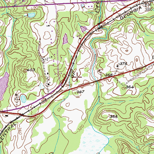 Topographic Map of Muscogee Youth Detention Center, GA