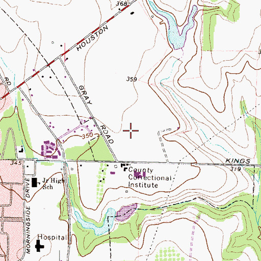 Topographic Map of Houston County Detention Center, GA