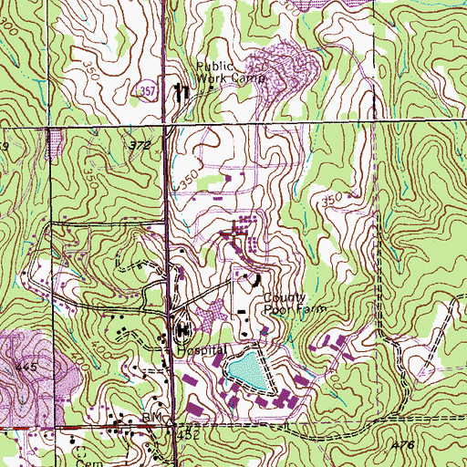 Topographic Map of Rutledge State Prison, GA
