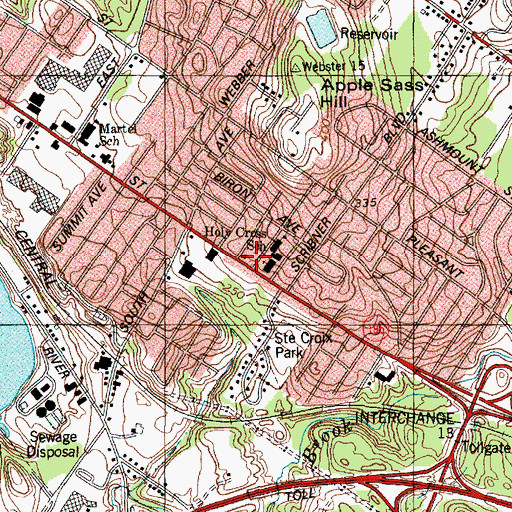 Topographic Map of Lewiston Fire Department Lisbon Road Station, ME