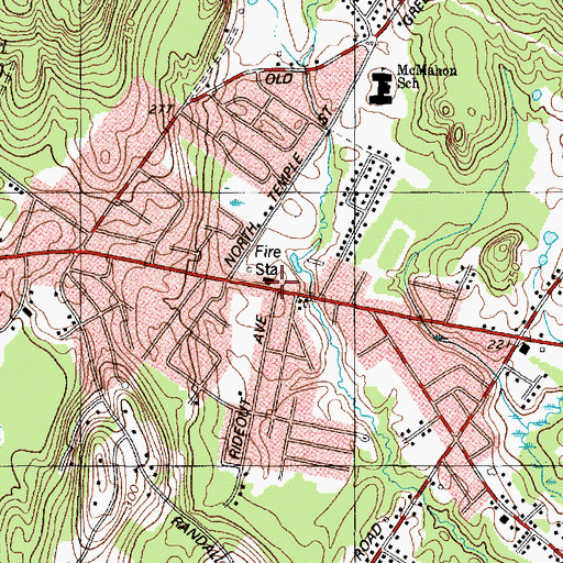 Topographic Map of Lewiston Fire Department Sabattus Street Station, ME