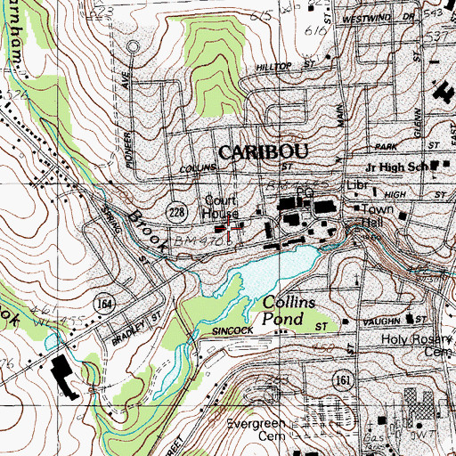 Topographic Map of North Lakes Fire and Rescue, ME