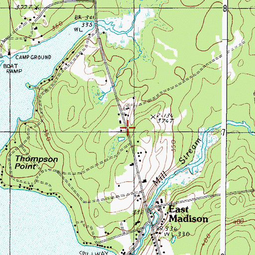 Topographic Map of Madison Fire Department East Madison Station, ME