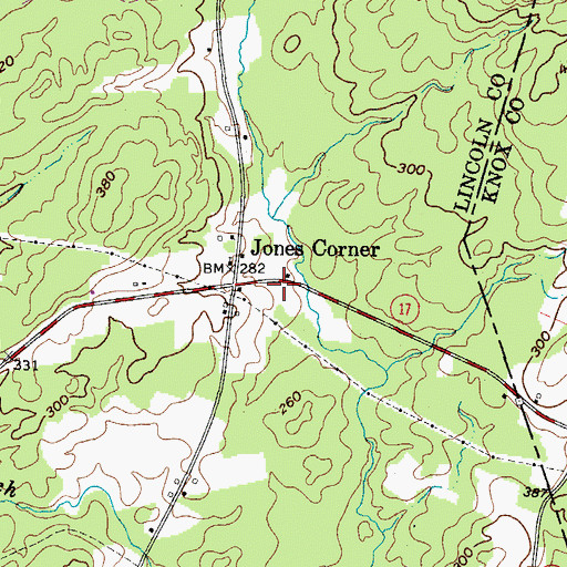 Topographic Map of Somerville Fire Station, ME