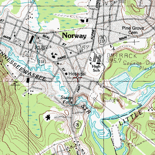 Topographic Map of PACE Paramedic Service, ME