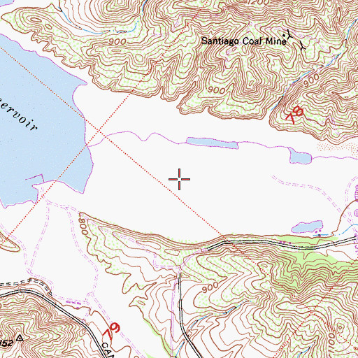 Topographic Map of Santiago Reservoir, CA