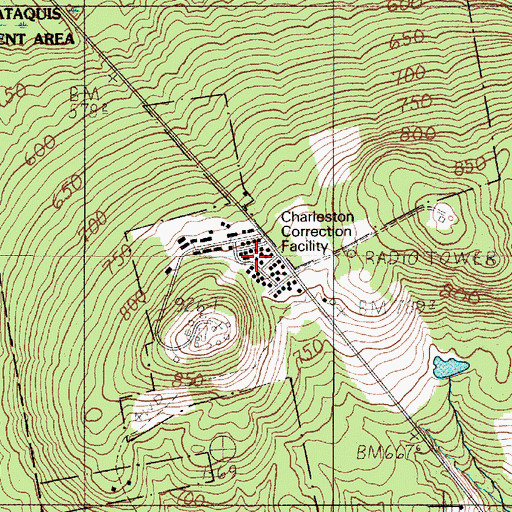 Topographic Map of Mountain View Correctional Facility, ME