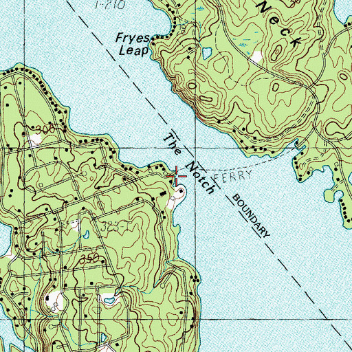 Topographic Map of Frye Island Police Department, ME