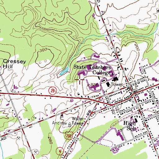 Topographic Map of University of Southern Maine Police Department, ME