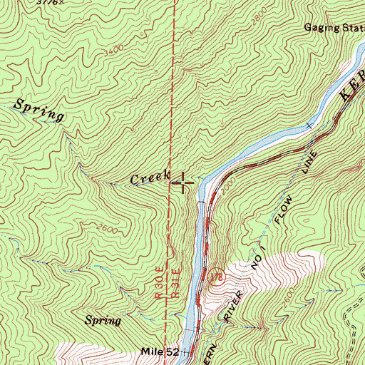 Topographic Map of Saturday Spring Creek, CA