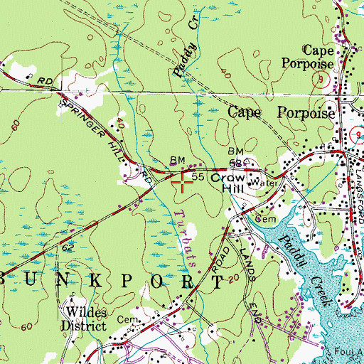 Topographic Map of Kennebunkport Police Department, ME