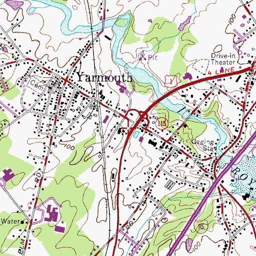 Topographic Map of Yarmouth Police Department, ME