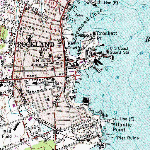 Topographic Map of Rockland Police Department, ME