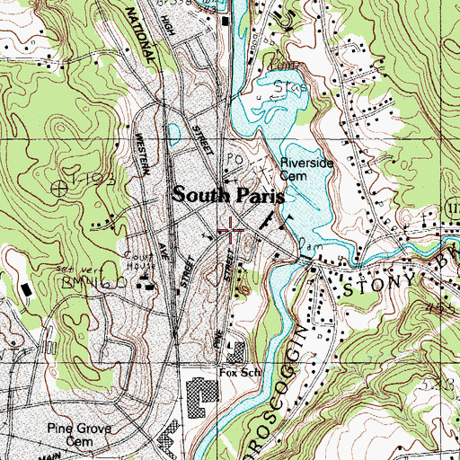 Topographic Map of Paris Police Department, ME