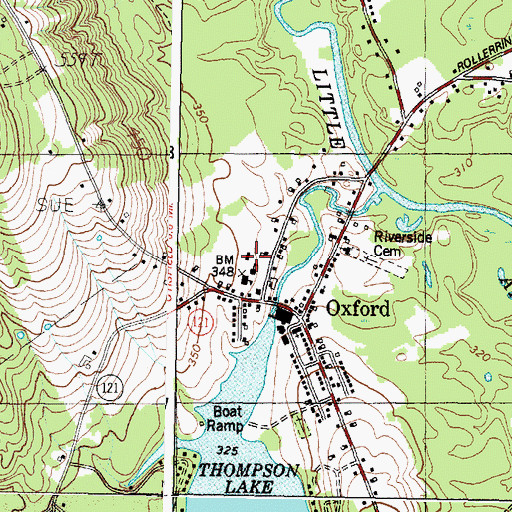 Topographic Map of Oxford Police Department, ME