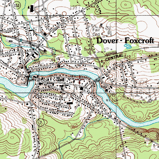 Topographic Map of Dover - Foxcroft Police Department, ME