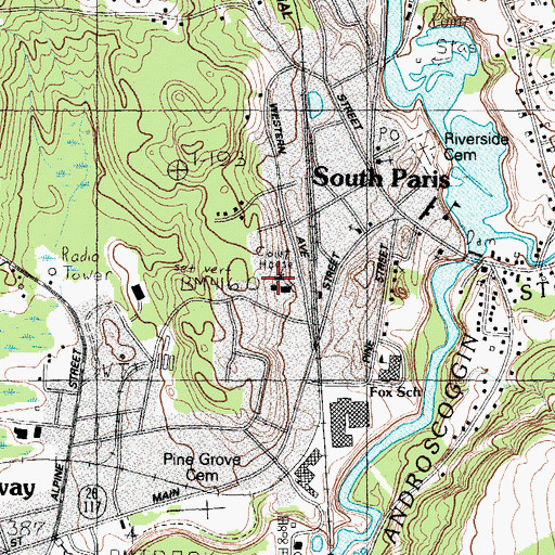 Topographic Map of Oxford County Sheriff's Office, ME