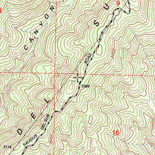Topographic Map of Saugus Del Sur Truck Trail, CA