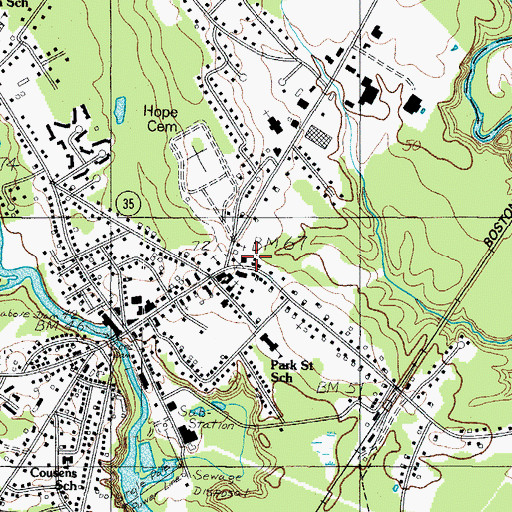 Topographic Map of Kennebunk Police Department, ME