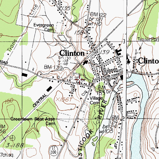 Topographic Map of Clinton Police Department, ME
