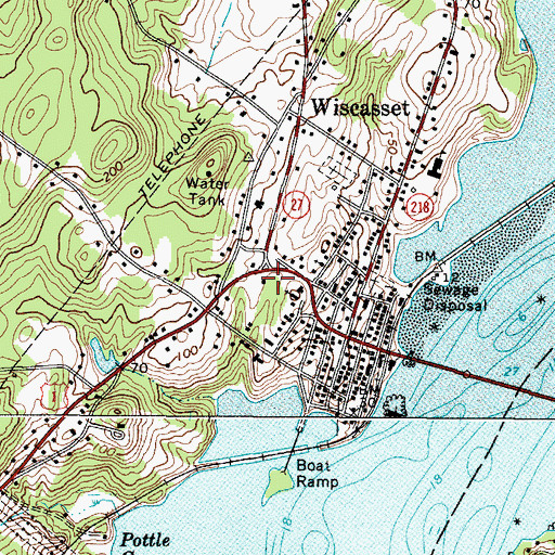 Topographic Map of Lincoln County Sheriff's Office, ME