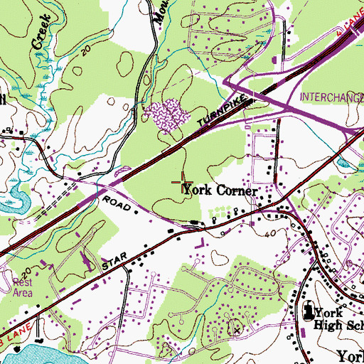 Topographic Map of York Police Department, ME