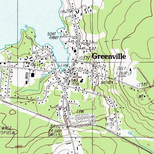 Topographic Map of Greenville Police Department, ME
