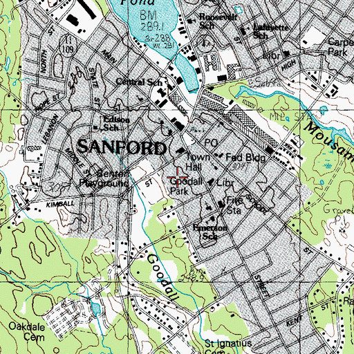 Topographic Map of Sanford Police Department, ME