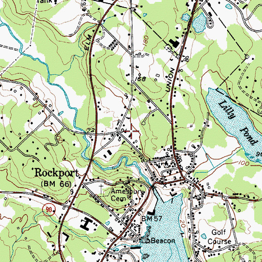 Topographic Map of Rockport Police Department, ME