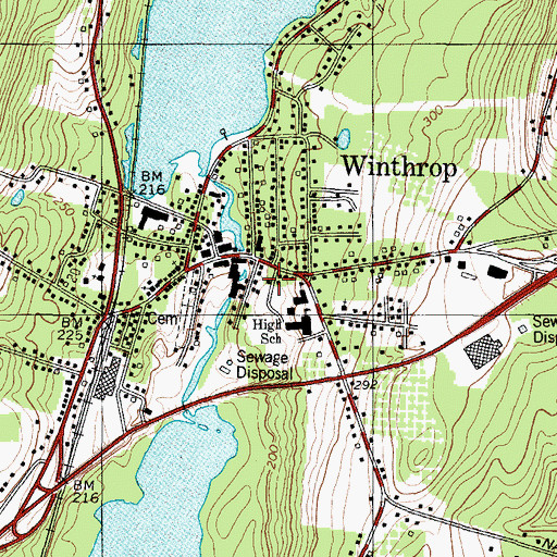 Topographic Map of Winthrop Police Department, ME